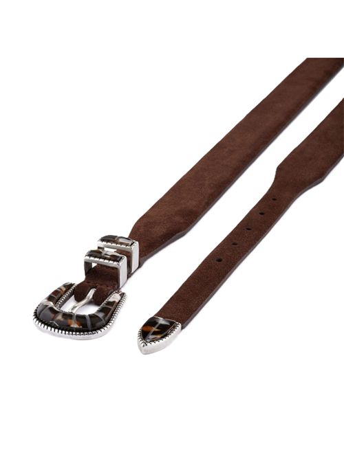 CRAZY COLOR - Brown Shade Cintura Silver Ostrich Silver ostrich | STDCCSBRWSUEBRSBROWN